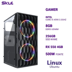 Computador 5000 Core I5 4590 3.3ghz Memória 8gb Ddr3 Ssd 256gb Nvme Rx 550 4gb Fonte 500w  Linux Ubuntu