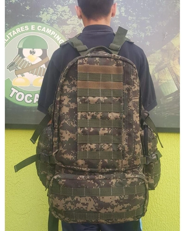 Mochila Tática Grande Modelo DFDR (Camuflado Digital Verde)