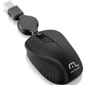 Mouse Retrátil Multilaser 1200DPI USB Emborrachado Preto - MO231