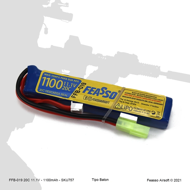 FFB-019 Bateria LiPO 20C - 11.1V - 1100mAh - (Feasso)
