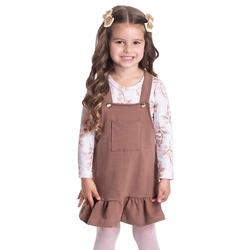 Conjunto Body Cotton e Salopete Bege Randa Mundu - Feminino