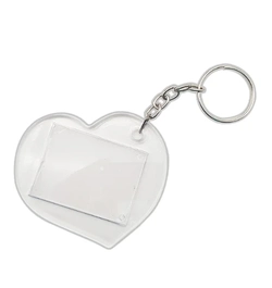 Chaveiros p/ Foto 3X4 Acrílico pacote c/12 unid. Coração