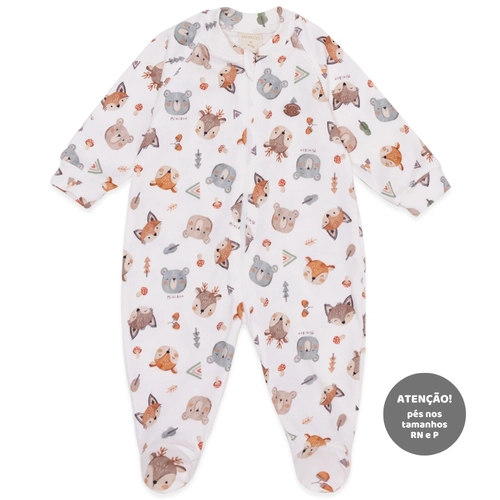 Macacão Manga Longa Estampado com Ziper Suedine Masculino –  Amigos da Floresta