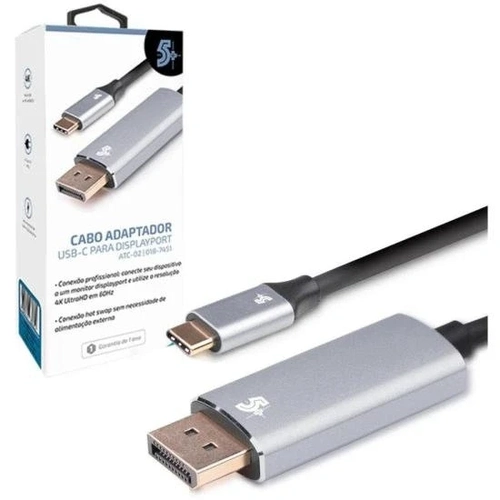 Cabo Adaptador Usb-c Tipo-c Para Displayport Macho 4k 60hz 1.8m 5+