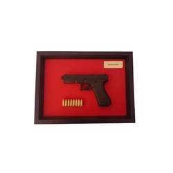 Quadro Moldura Decorativa (Pistola Glock)
