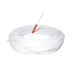 Cabo Coaxial Flexivel 4,0mm Multitoc 80% Malha Cobre +2 Alimentacoes Internas Branco 100m