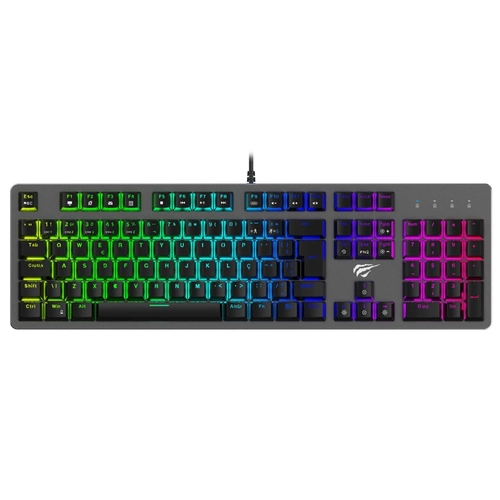 Teclado Gamer Mecânico Havit RGB USB - HV-KB493LB Brown