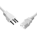 Cabo de Força Tripolar para Fonte Branco 3x0,75 Mm 250v - 2 Mts (10 Un)