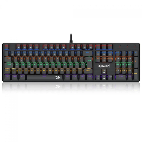 Teclado Gamer Mecânico Redragon Valheim Rainbow Preto - K608-R PT Brown