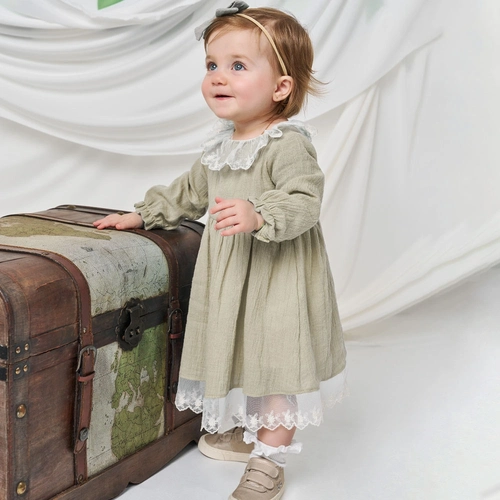 Vestido Manga Longa Tecido Gaze Pokotinha - Feminino