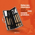 Kit Churrasco 6 Peças Aço Inox com Maleta Faca Garfo Pegador Amolador Espátula Grillrelax