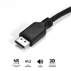 Cabo Displayport Macho Para Displayport Macho 2 Metros Pcyes - Pdpm-2