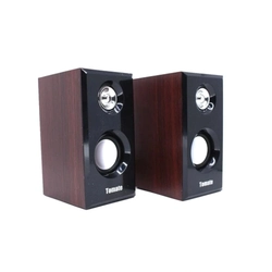 Caixa de Som 6W 2x3W Multimídia com Acabamento em Madeira Usb  - Tomate