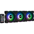 Kit 3 Coolers Saturn 12 PRO ARGB + Hub + Controle Aerocool - 73853