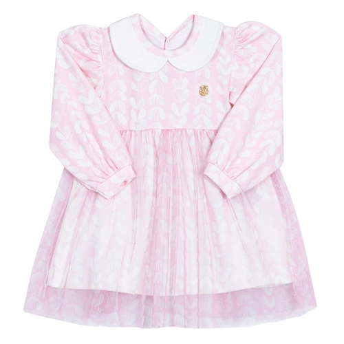 Vestido Estampado Cotton e Tule Rosa Randa Mundu - Feminino