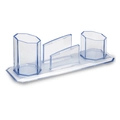 Porta Canetas/Clips/Lembretes Trio Acrílico Cristal Maxcril