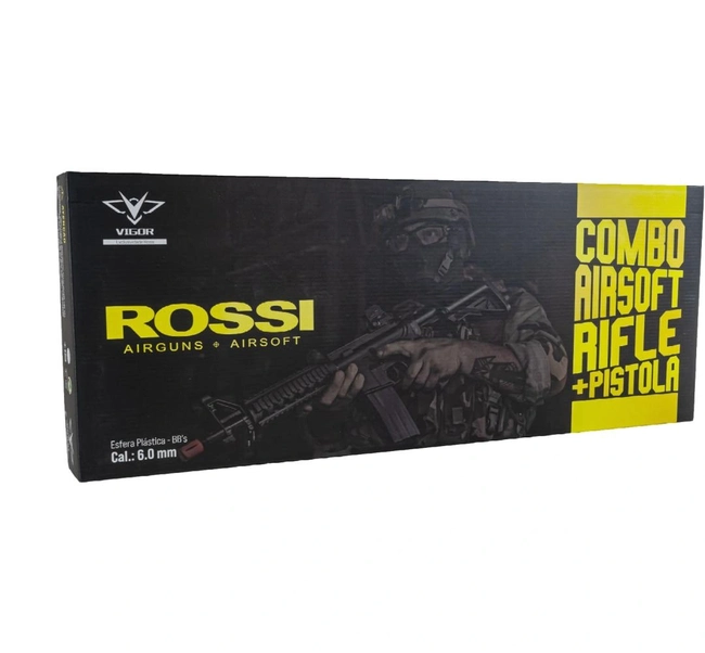 Kit Airsoft com rifle VG M4 RIS + Pistola 24/7 - Spring 6mm Rossi