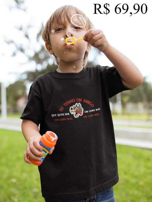 Camisa Infantil Lobo Mau