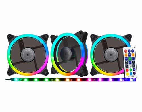 Kit Cooler Gabinete 120MM K-mex ARGB Rainbow - AAEAK136APQKB0X