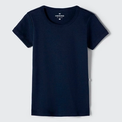Blusa Manga Curta Básica Marinho Hering - Feminina
