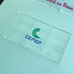 Caixa  de chá 6 compartimentos - Logo alto relevo inicial ou desenho