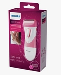 Depilador Philips HP-6306 SatinShave Essential Lâmina Elétrica de Uso a Seco ou Molhado - Cor Rosa e Branco