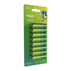 Pilha Alcalina Aa Elgin 1.5v Blister Com 16 Unidades