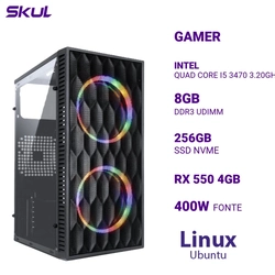 Computador 5000 Quad Core I5 3470 3.20ghz Memória 8gb Ddr3 Ssd 256gb Nvme Rx 550 4gb Fonte 400w  Linux Ubuntu