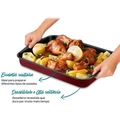 Assadeira Funda Retangular Antiaderente Rochedo Dura + 37cm - Cxm / 6