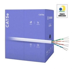 Cabo De Rede Cat5e 305m Fortrek Fk 500c Cmx Branco - Cx / 305