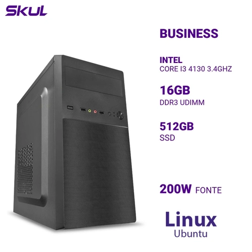 Computador B300 Core I3 4130 3.4ghz Memória 16gb Ddr3 Ssd 512gb Fonte 200w Linux Ubuntu