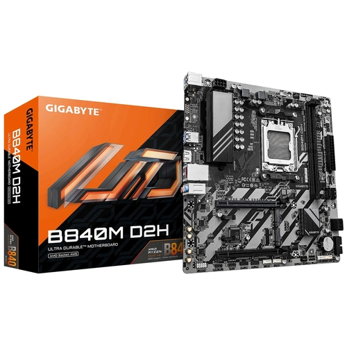 Placa Mãe Gigabyte B840M D2H, Rev. 1.0, Chipset B840, AMD AM5, MATX, DDR5