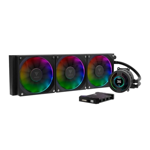 Water Cooler Gamdias Chione Preto ARGB, 360mm, Display LCD - P3-36OU
