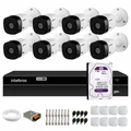 Kit 8 Câmeras Intelbras VHL 1120 Bullet HDCVI Lite, HD 720p, Lente 3.6mm, Visão Noturna 20m, IP66 + DVR Intelbras MHDX 1308 8 Canais Multi HD + HD 1TB