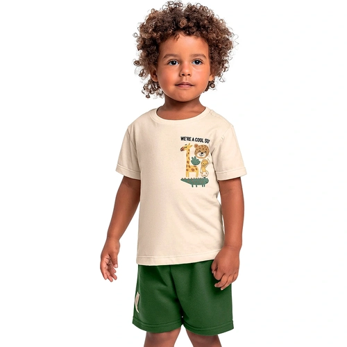 Conjunto Camiseta Manga Curta e Shorts Moletom Beeloop Masculino