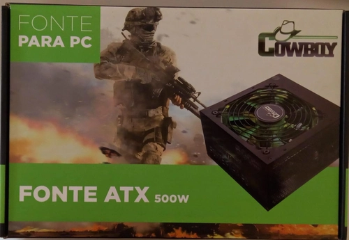 Fonte 500w Reais Atx para computador PC c/ cabo de força Cowboy KP-534 - Knup