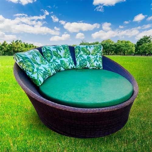 Chaise Redonda 190 cm Fibra Sintética e Alumínio  3 Almofada Rio de Janeiro