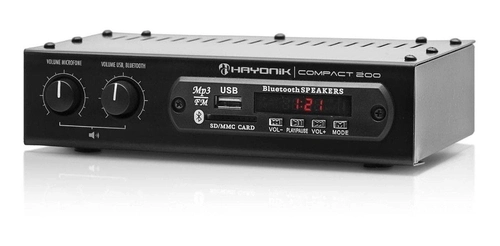 Amplificador Hayonik Compact 200 Bluetooth 20W 4 Ohms Preto