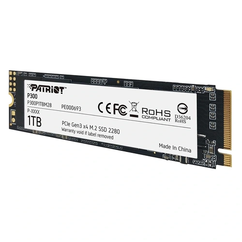 SSD Patriot P300, 1TB, M.2 NVMe 1.3, Leituras: 2100MB/s e