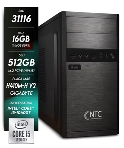 Computador NTC Performance, Intel, - 1028 GA- I5-10400t, 16GB, SSD512 M.2, 300W, Gigabyte H410M-H
