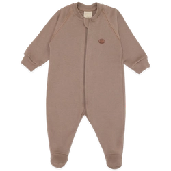 Macacão Manga Longa Zíper Suedine - Cáqui