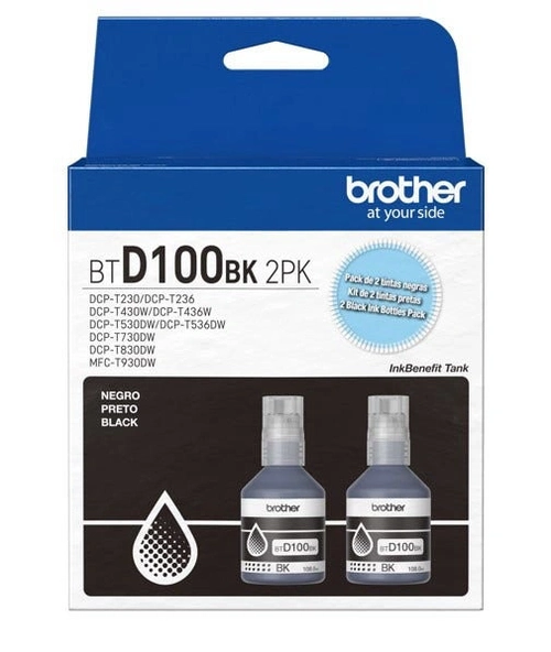 Refil De Tinta Brother Preto Kit 2 75k - Btd1002pk