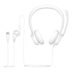 Headset Logitech H390 Branco Estéreo USB - 981-001285-C