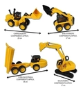 KIT 4 TRATOR ESCAVADEIRA BOBCAT E CACAMBA WORKERS SERIES BRINQUEDO INF ROMA