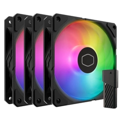 Kit 3 Fan para Gabinete Cooler Master Sickleflow Edge Argb 120mm  Preto    Mfx-b2dn-253p2-r2