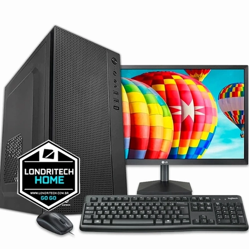 Computador Londritech I3 10105F 10º Geração, H510M, Memória 8GB, SSD 240GB, G210, Monitor, Kit Teclado Mouse e Caixa de Som