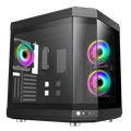 Gabinete Gamer Liketec Unreal Dark Black Cube Design Mid Tower Vidro Temperado