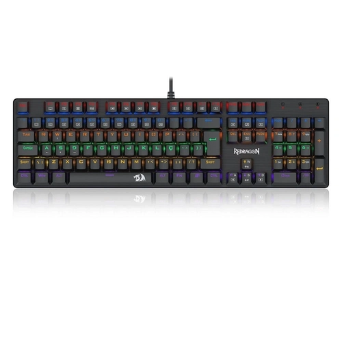 Teclado Gamer Redragon Valheim K608, Full Size, Iluminação Rainbow, Switch Blue, ABNT2, Preto