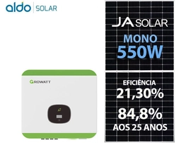 Gerador De Energia Solar Growatt Laje Solar Group Growatt Gf 9,35kwp Ja Deep Blue Mono 550w Min 8kw 2mppt Mono 220v