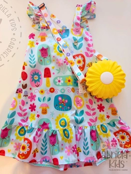 vestido floral tecido fresco